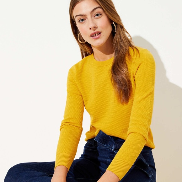 LOFT Sweaters - NWT STITCHY SWEATER  - SAFFRON SPICE